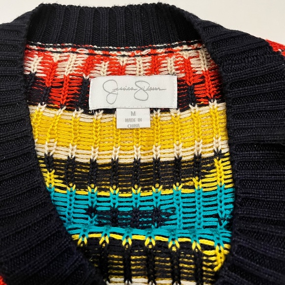 Jessica Simpson Women’s Western Boho Print  Long Sleeve Knit Sweater Dress M - Picture 15 of 16